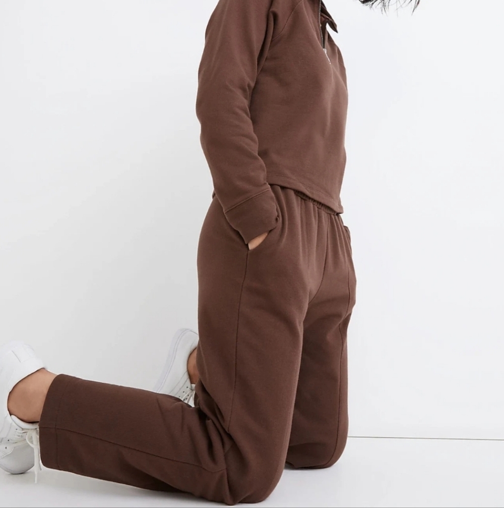 Madewell Sweats Sweatpants Brown Straight Leg Pants Comfy Small Lounge - Picture 11 of 11